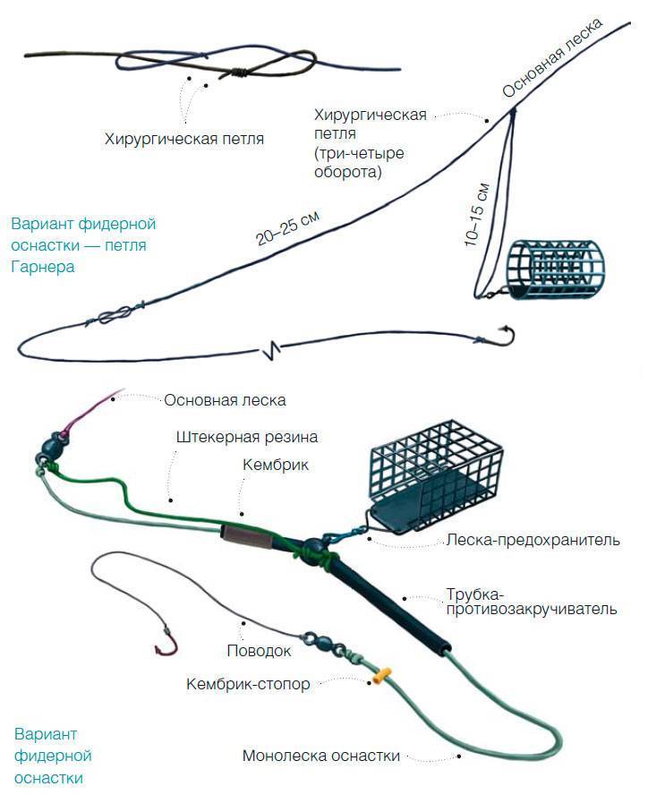 Оснастка фидера с кормушкой. Оснастка фидера со скользящей кормушкой. Петля Гарднера для фидера. Сборка фидерной снасти схема. Схема оснастки фидерного удилища.