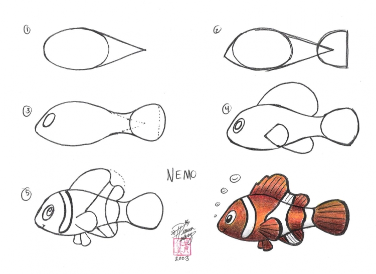 Как нарисовать рыбу цветными карандашами?