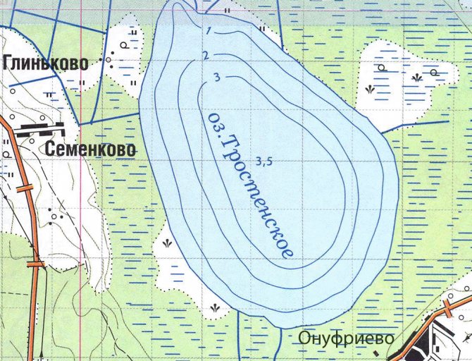 Сенеж карта глубин озера для рыбалки