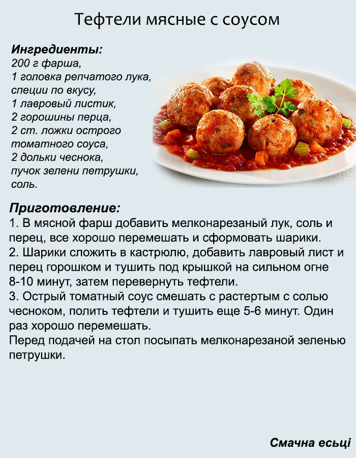 Технологическая карта тефтели мясные