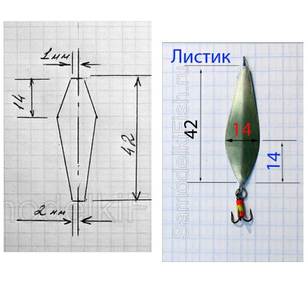 Маропедка блесна чертеж с правильными размерами