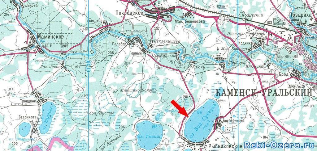 Карта рыболовных мест челябинской области