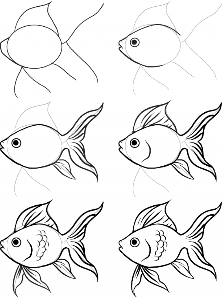✅ нарисовать золотую рыбку карандашом. рисование для детей «золотая рыбка из сказки» поэтапно с фото - radostvsem.ru
