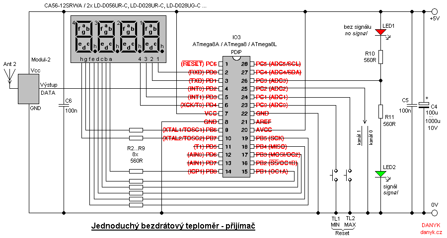 Схема включения atmega8