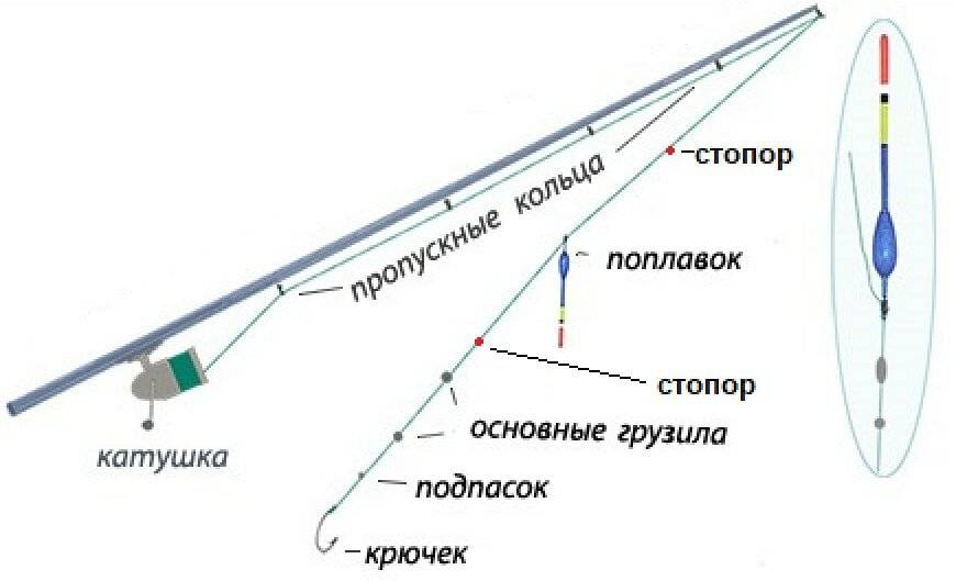 Оснастка болонской удочки для ловли на течении: катушка, удилище, поплавок, монтаж оснастки