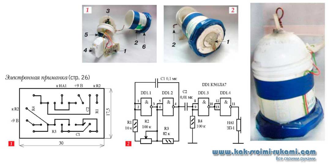 Электронные приманки для рыбы своими руками схемы