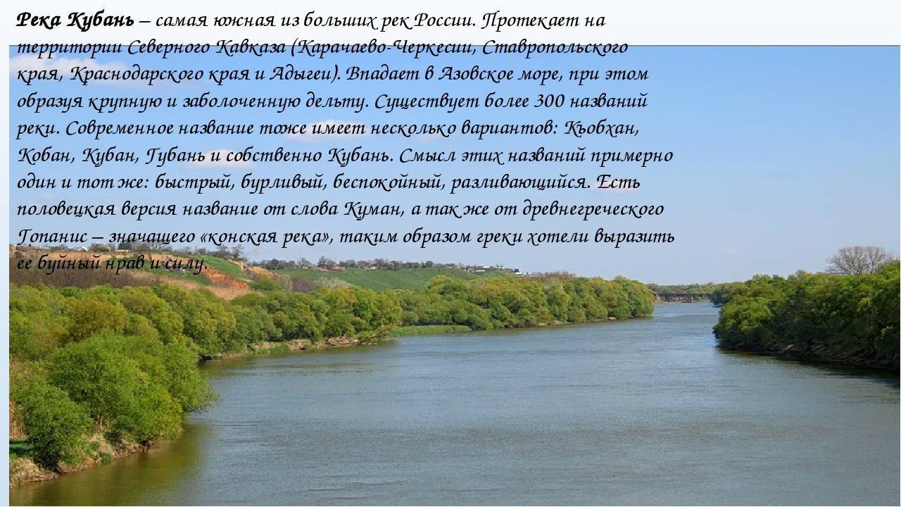Доклад водоемы краснодарского края 2, 3, 4 класс (кубановедение) сообщение