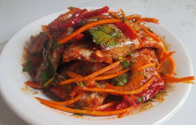 Как приготовить хе из рыбы по-корейски по пошаговому рецепту с фото