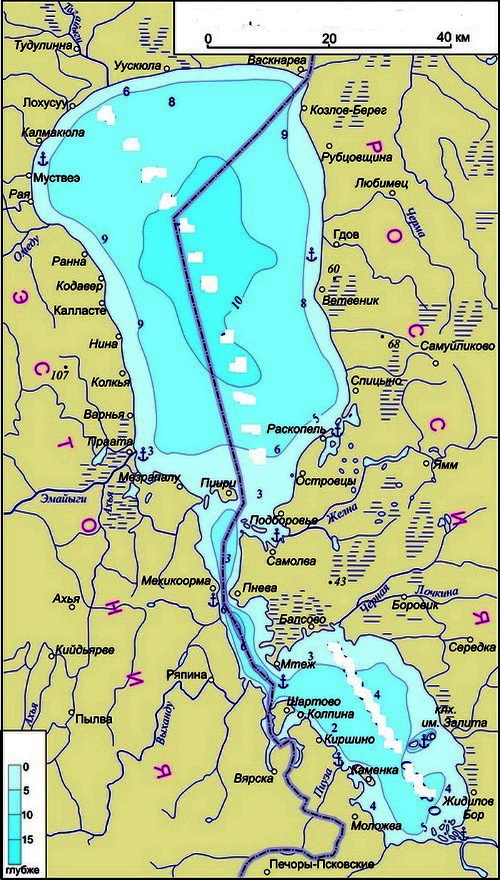 Карта псковского и чудского озера - 91 фото