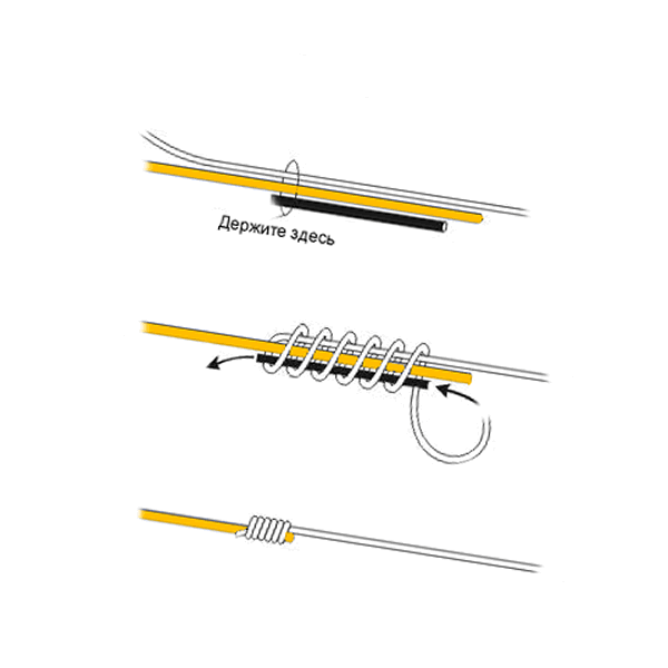Как привязать леску к удочке фото
