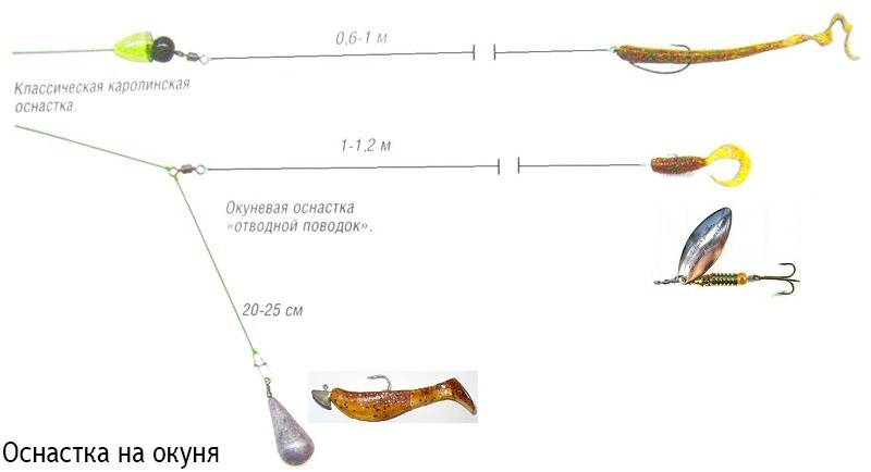 Схема отводного поводка на окуня на спиннинг