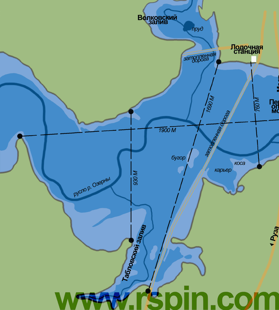 Карта глубин истринского водохранилища