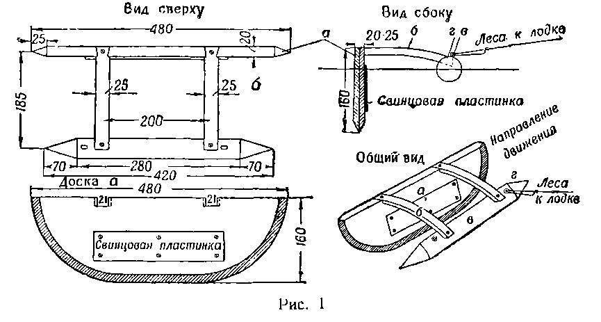 Рыболовный кораблик чертеж