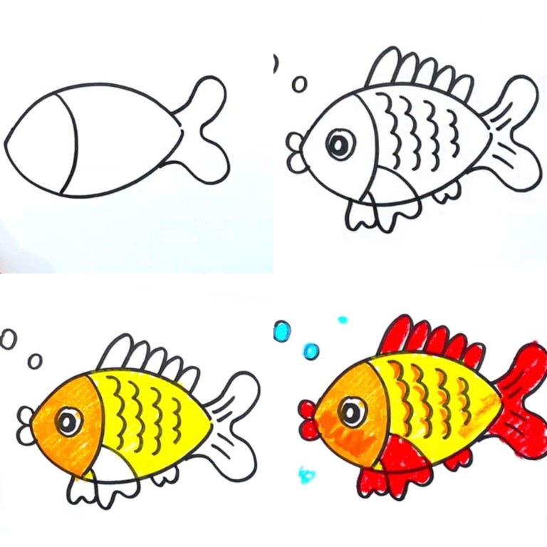 Как нарисовать рыбу карандашом поэтапно для начинающих?