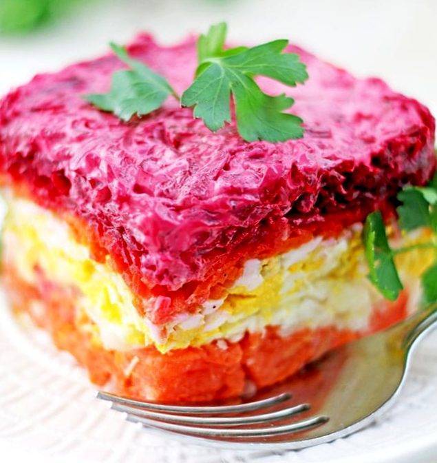 Селедка под шубой — любимый праздничный салат