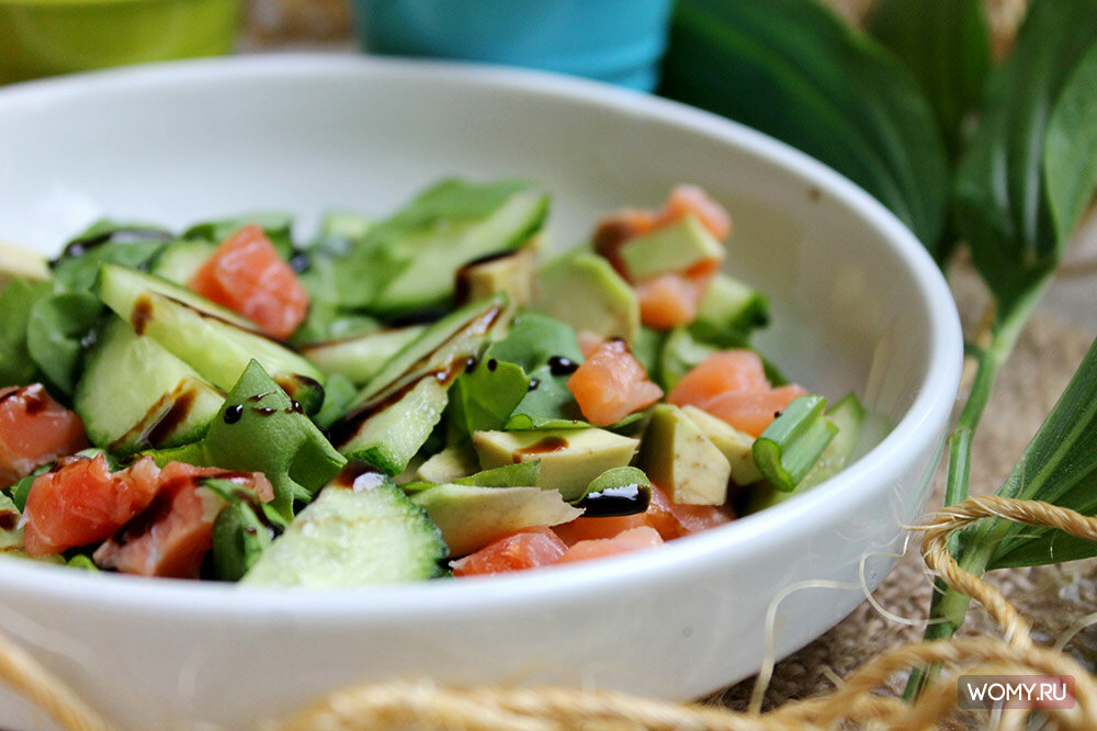 Салат с семгой и авокадо рецепт с фото очень