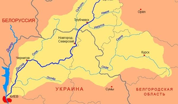 Карта реки днепр в россии и украине