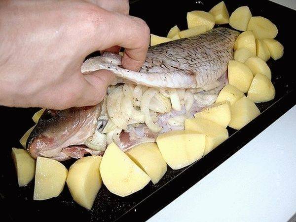 Запеченный карп с картошкой в духовке рецепт - receptivkysa