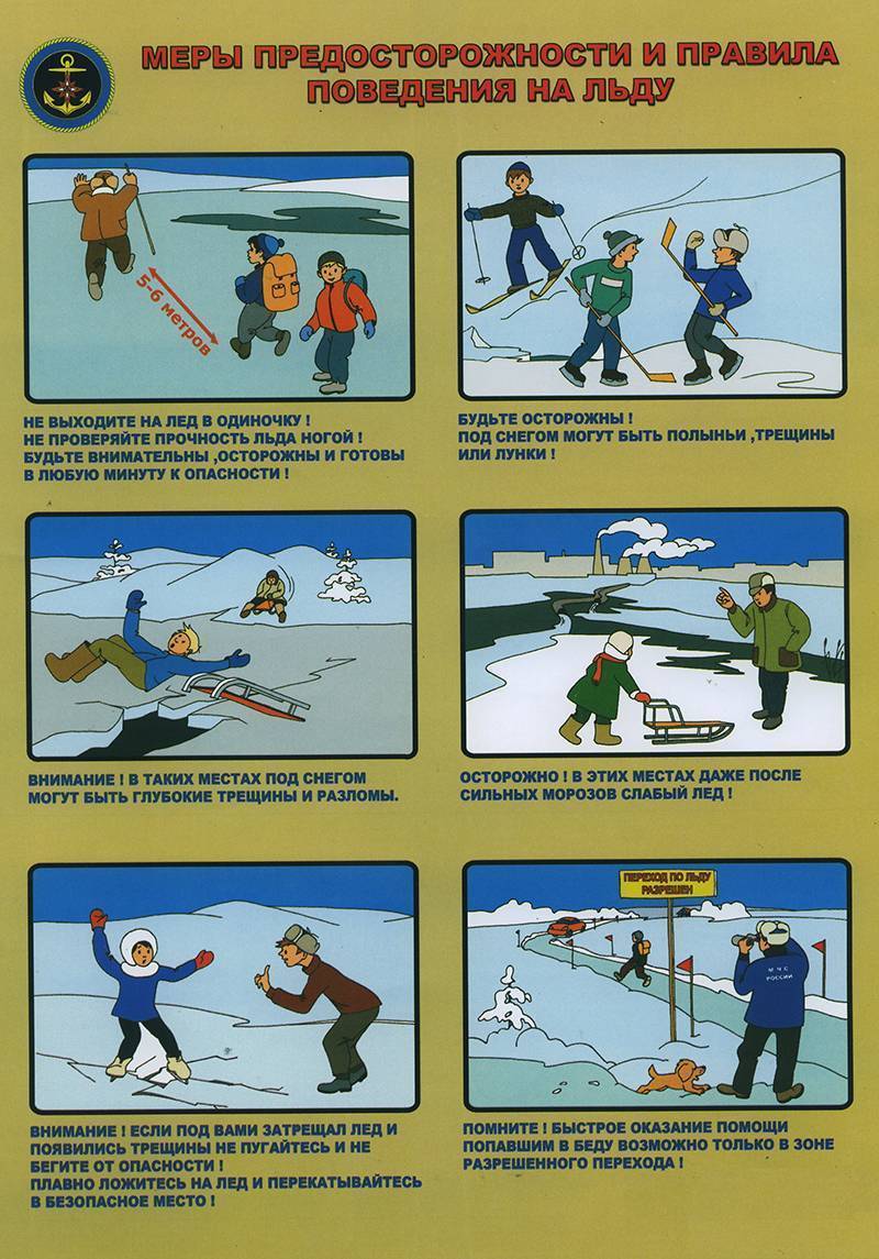 Техника безопасности и  правила поведения на льду в зимнее время