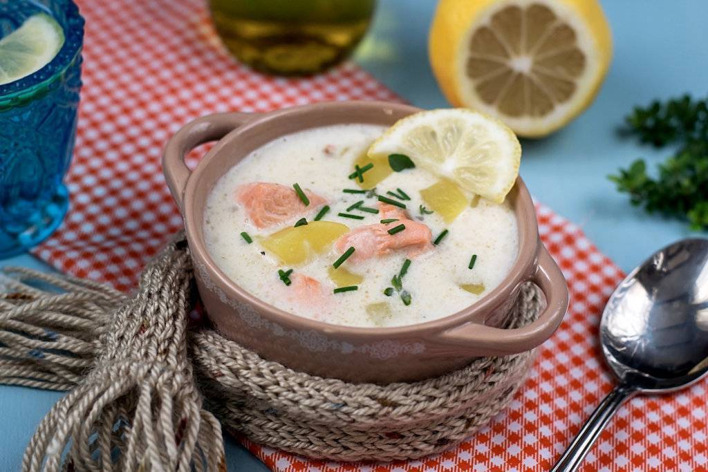 Суп из лосося со сливками по фински