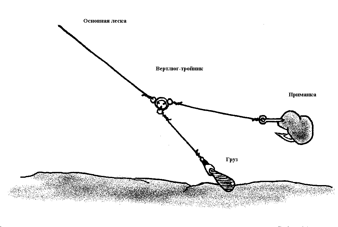 Донная снасть с берега