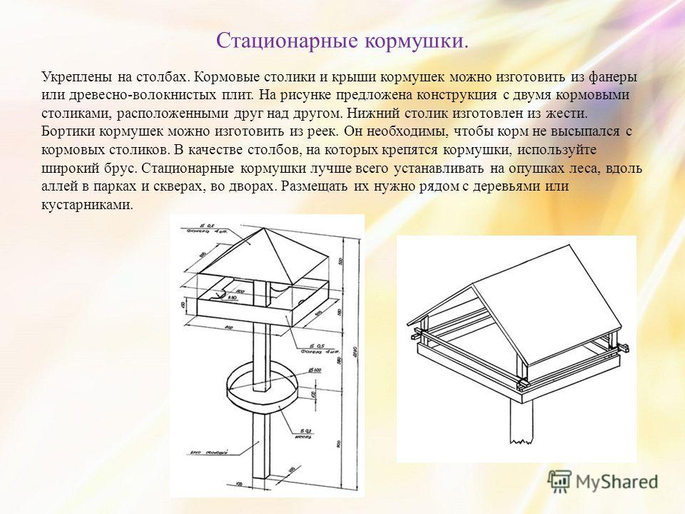 Эскиз кормушки для птиц технология 7 класс