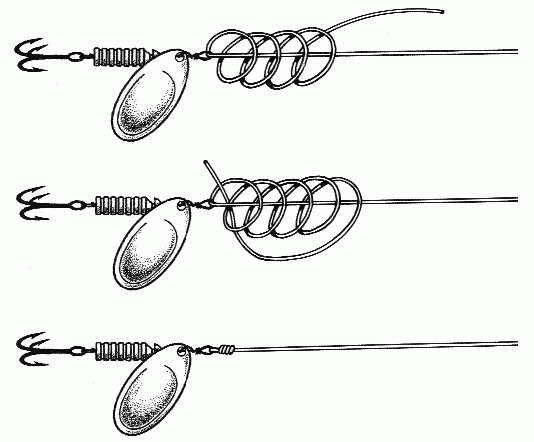 Схема оснастки спиннинга блесной