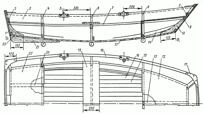 Чертежи деревянных лодок