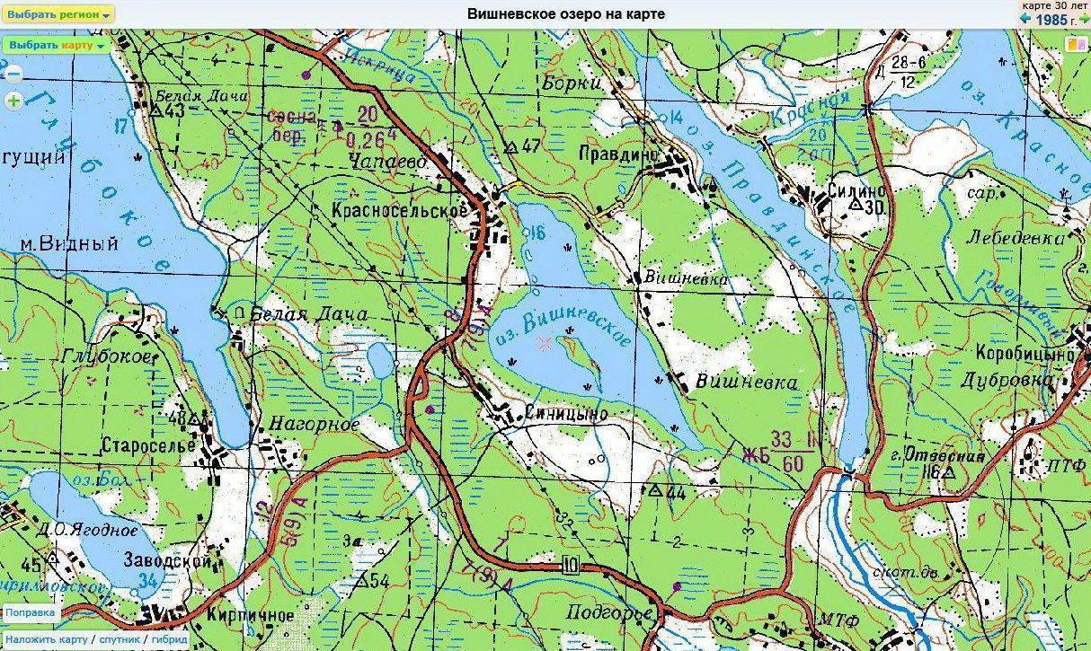 Карта рыбных мест в ленинградской области