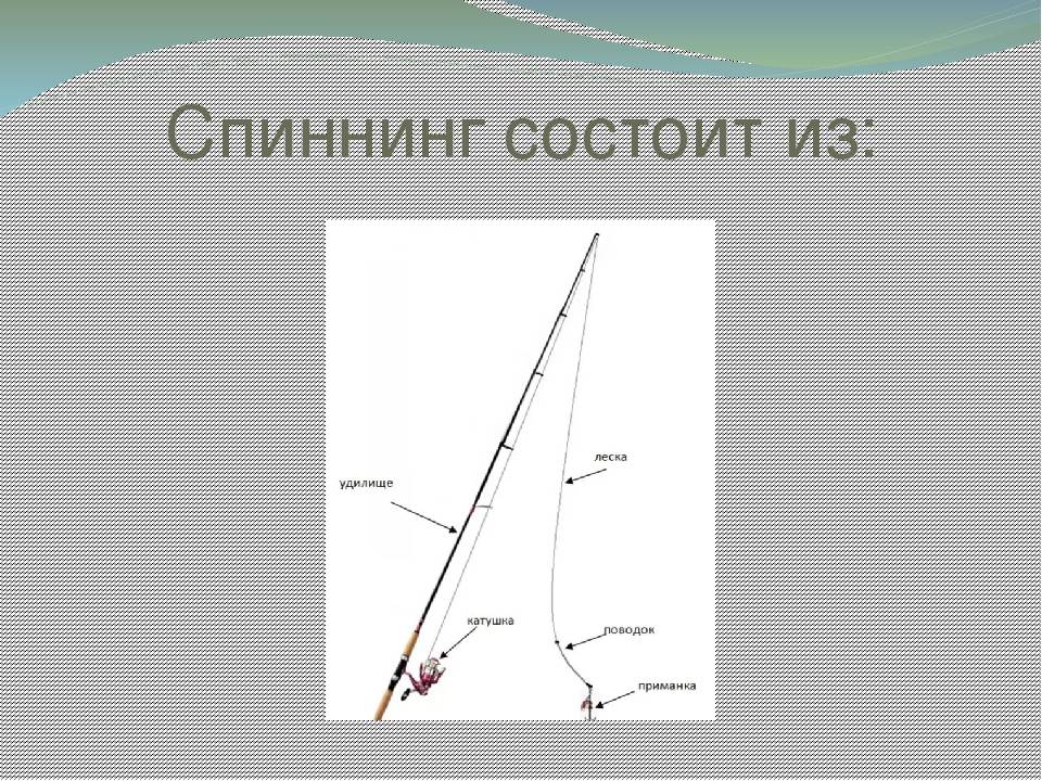 Как называется начинающий. Составные части спиннинга. Спиннинг состоит. Части удочки. Строение спиннинга.