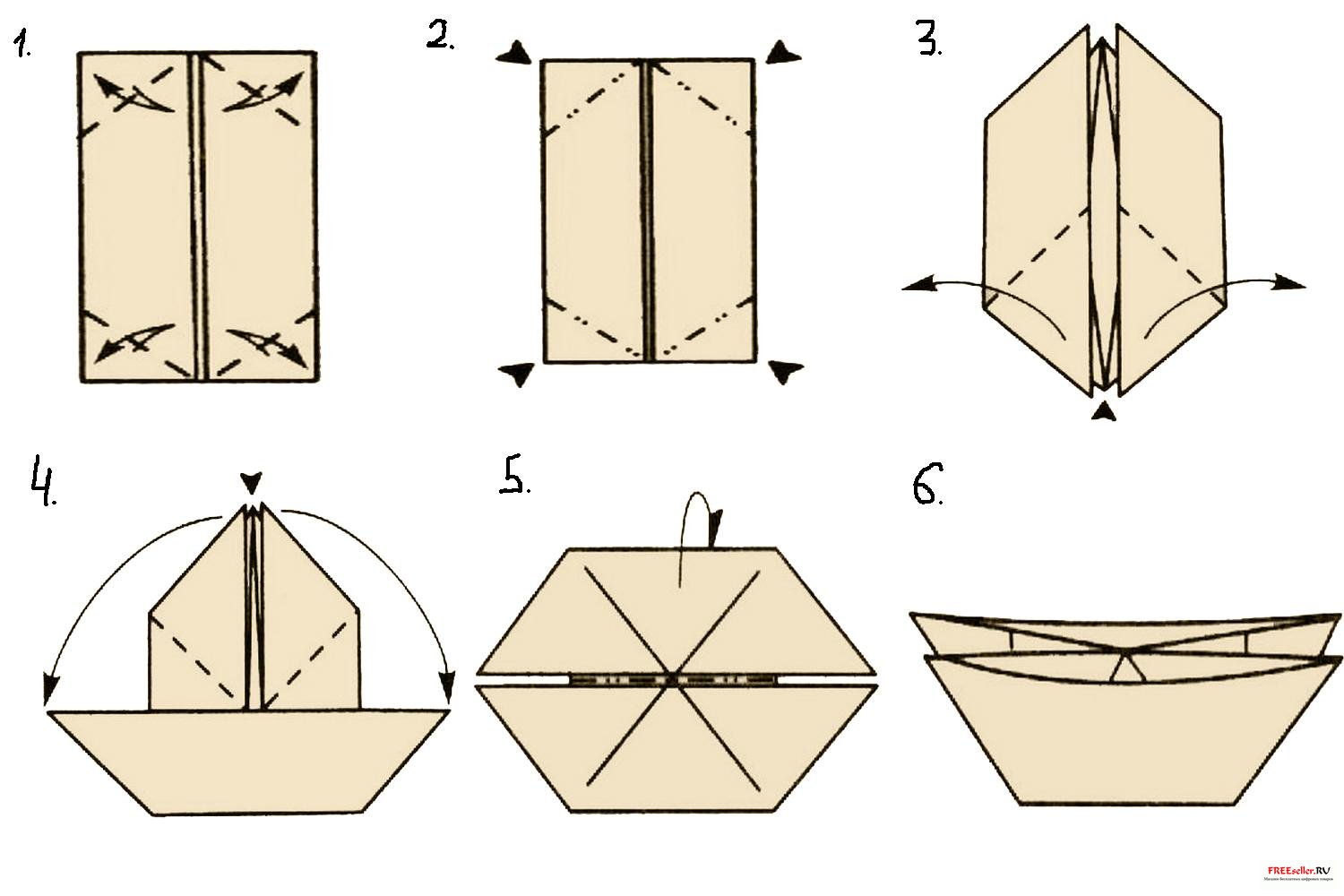 Складываем кораблик из бумаги: пошаговая инструкция