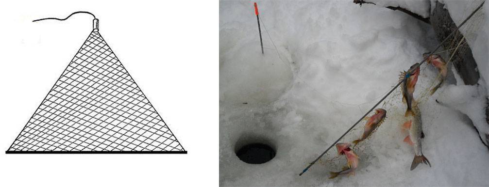 Зимние сети. Рыболовная снасть косынка для зимней рыбалки. Косынка это браконьерская снасть. Косынка для рыбалки из сети для зимней рыбалки. Крыга браконьерская снасть.