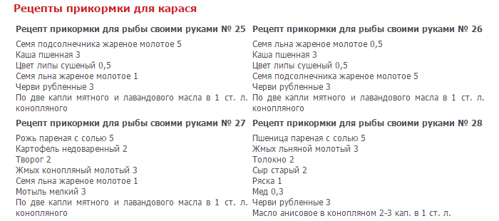 Прикормка на карася своими руками: теория и рецепты