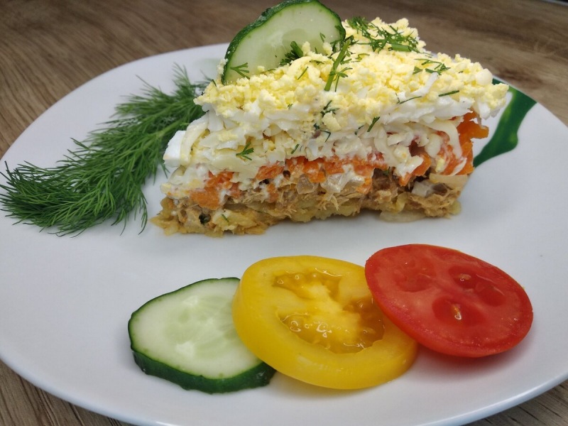 Салаты с рыбными консервами рецепты простые и вкусные фото пошагово в домашних условиях