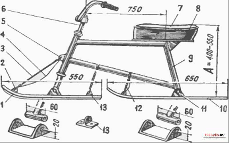 Сани для снегохода своими руками чертежи