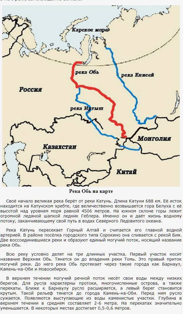 Карта кчр реки