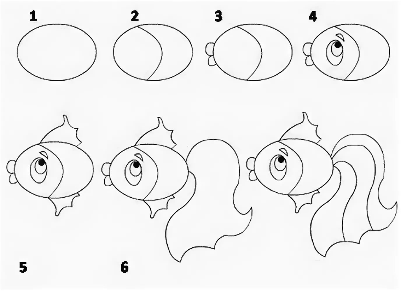 Нарисовать рыбка – Как нарисовать золотую рыбку поэтапно. Пошаговый урок рисования рыбки